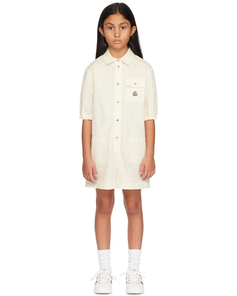 Moncler Kids Off-White Abito Romper 050