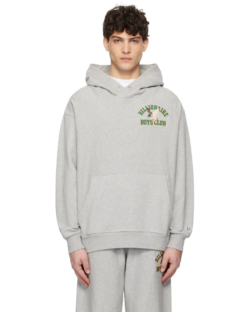 Billionaire Boys Club Gray Duck Varsity Embroidered Hoodie Heather