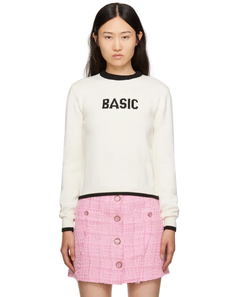 GCDS Off-White Intarsia Sweater White