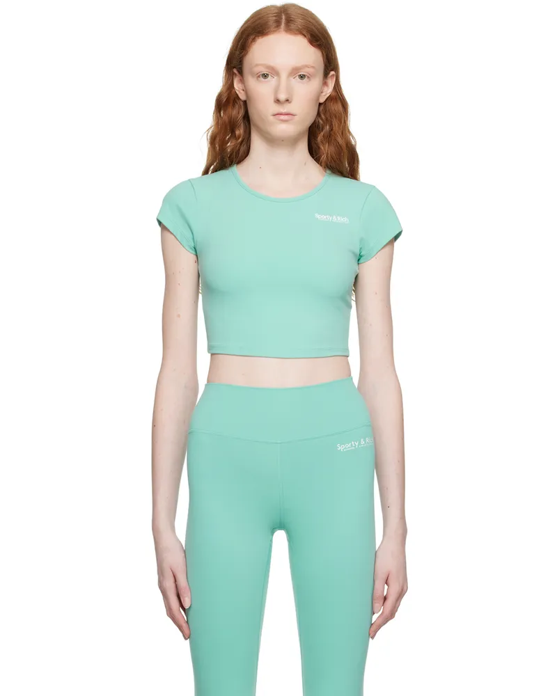 SPORTY & RICH Blue Bonded T-Shirt Blue