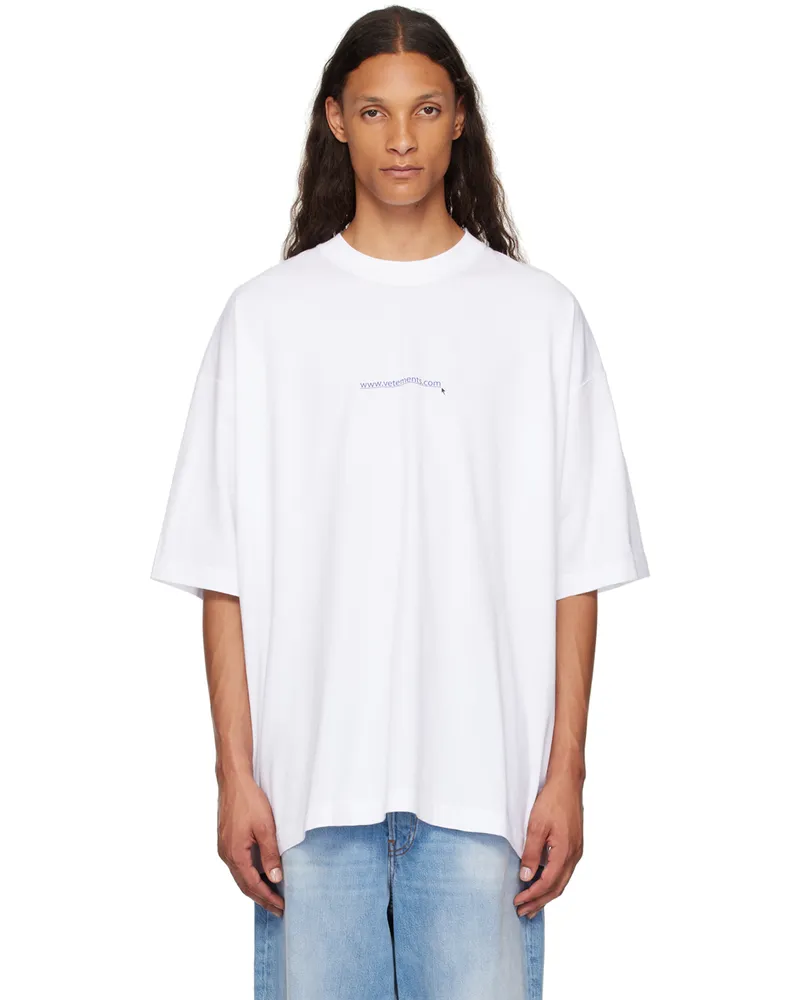 VETEMENTS White Website Logo T-Shirt White