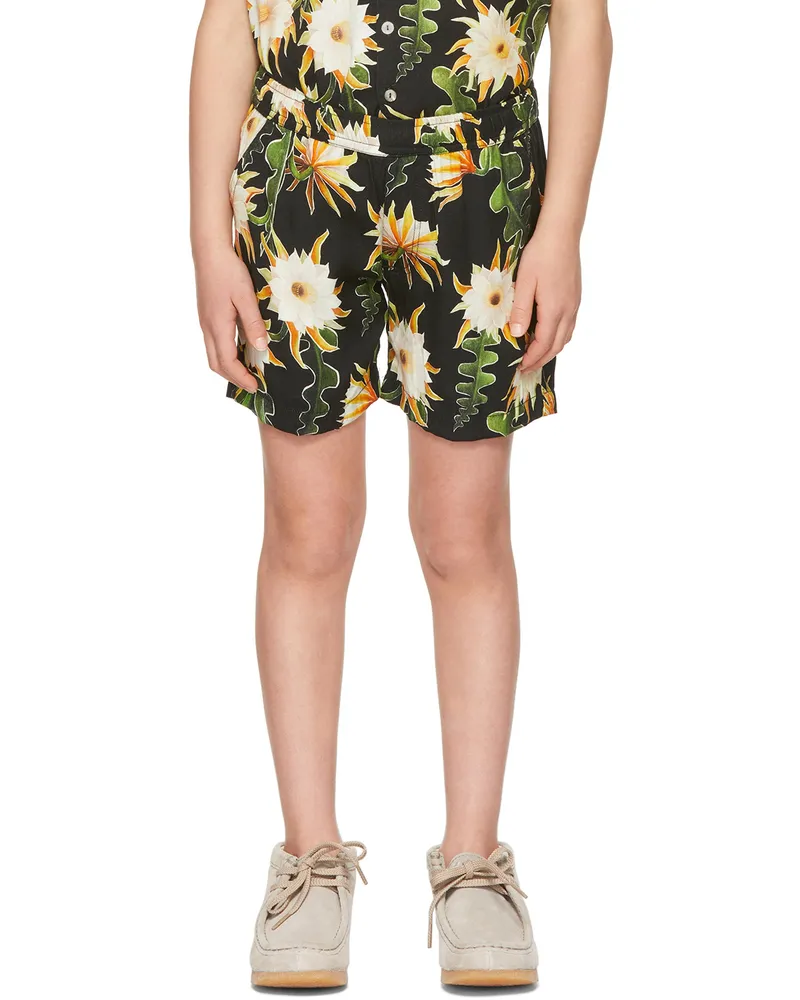 ENDLESS JOY SSENSE Exclusive Kids Black Epiphyllum Shorts Black