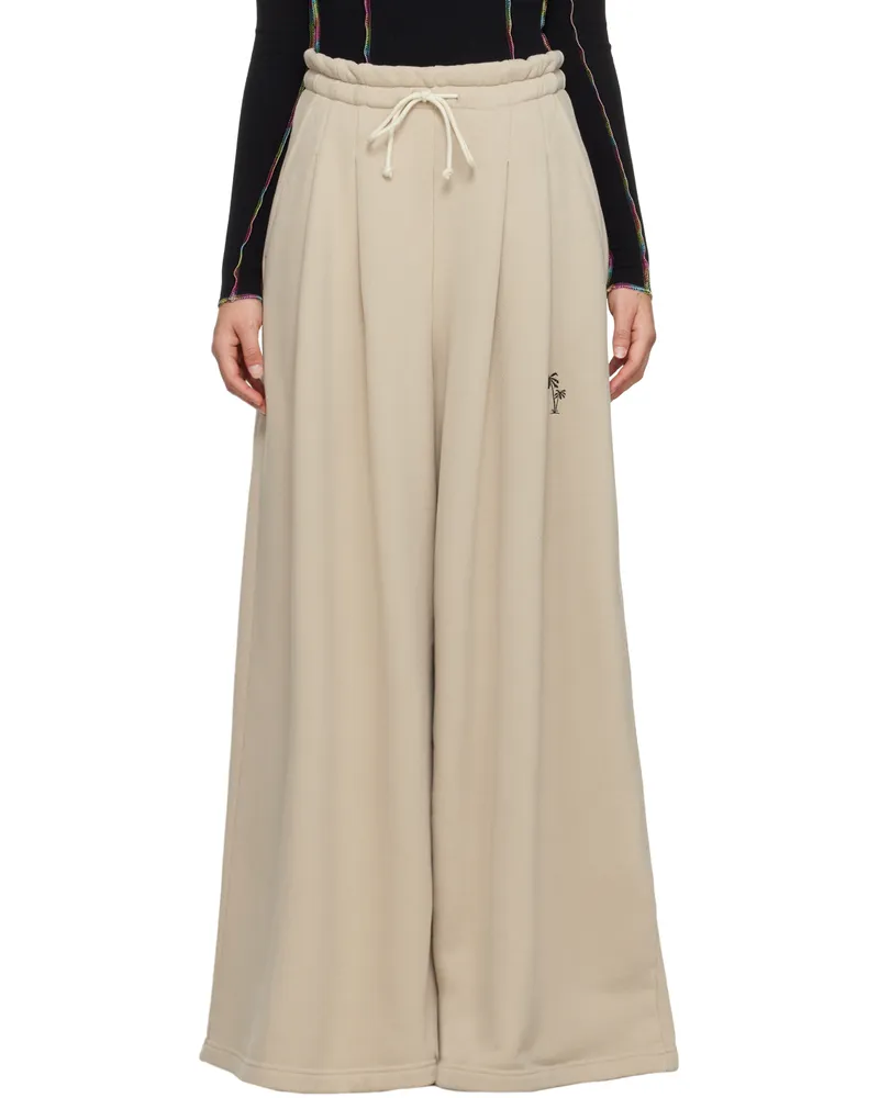 Palm Angels Beige Wide-Leg Track Pants Beige