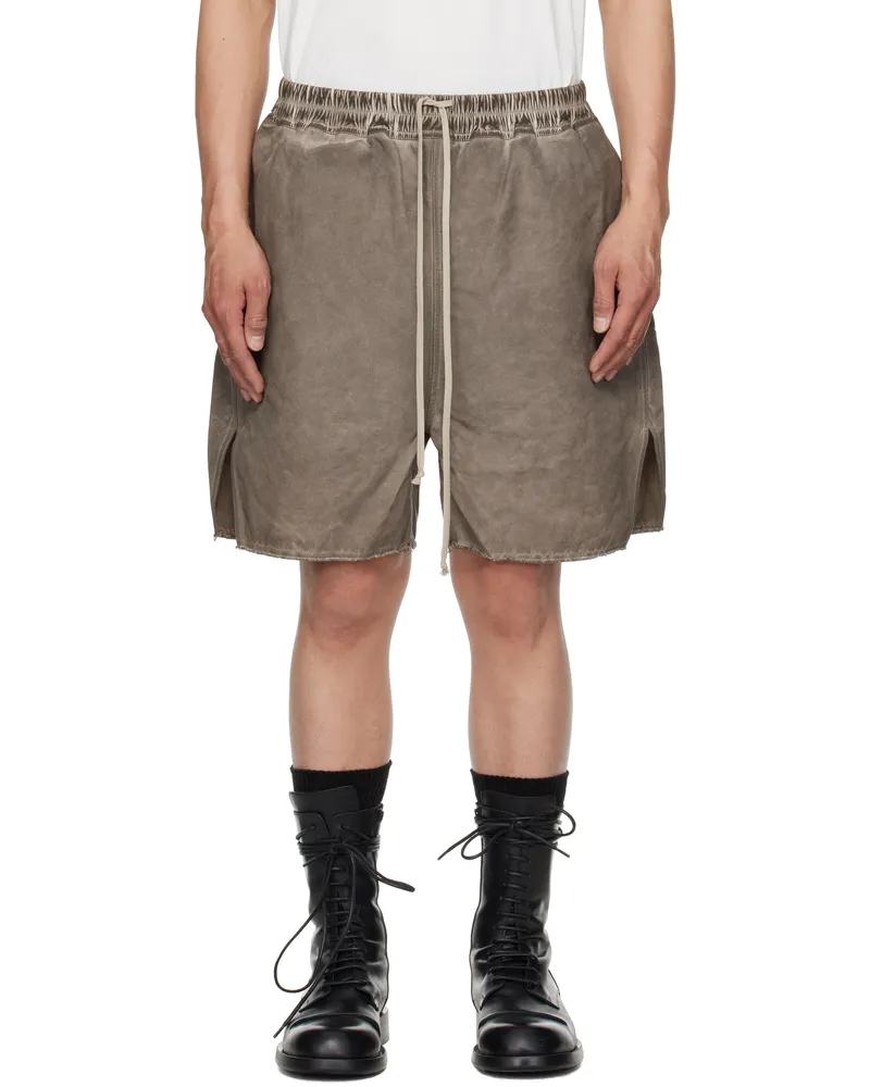 DRKSHDW by Rick Owens Gray Hollywood Long Boxers Butt Zipp Shorts 34