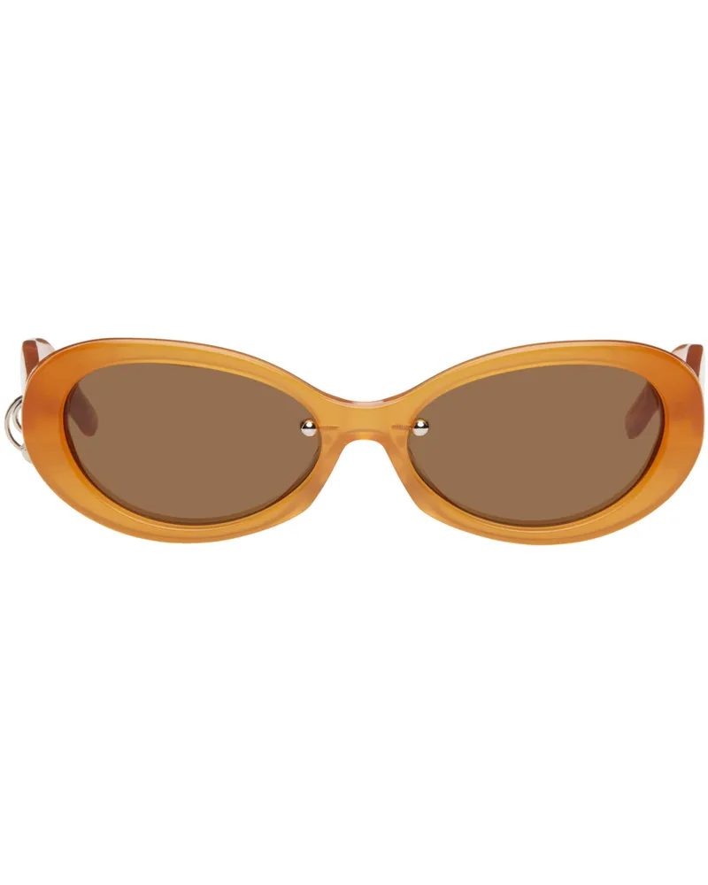 Justine Clenquet SSENSE Exclusive Orange Drew Sunglasses Tangerine
