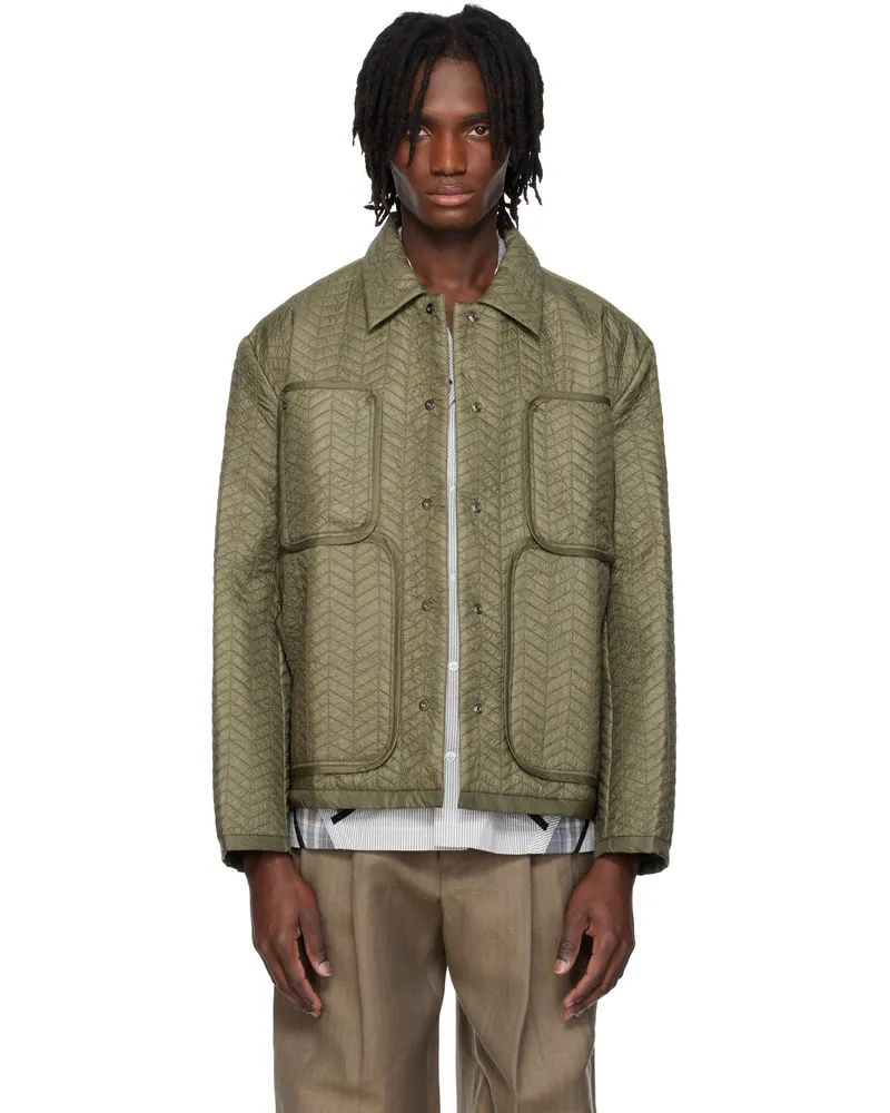 Craig Green Khaki Quilted Worker Jacket Green