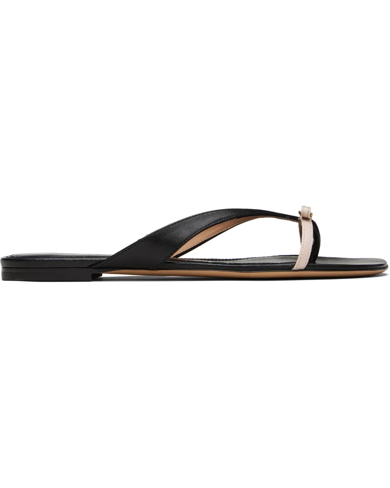 Ferragamo Black & Beige Mini Bow Flip-Flops 001