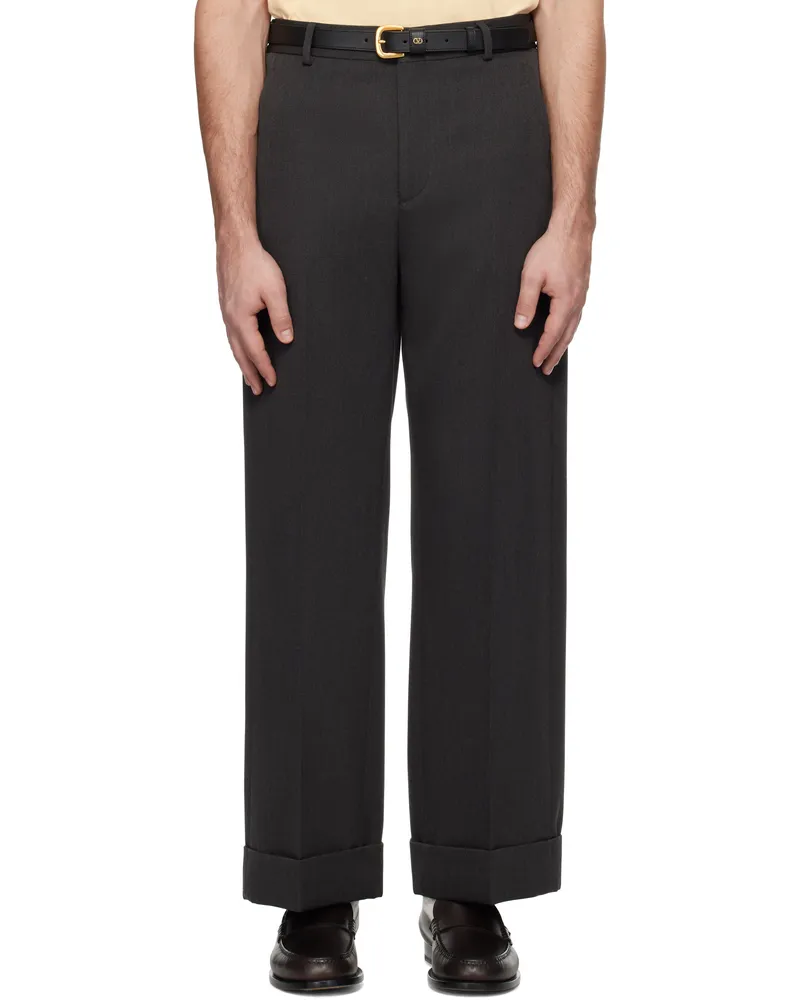 Valentino Garavani Gray Wool Gabardine Trousers 113