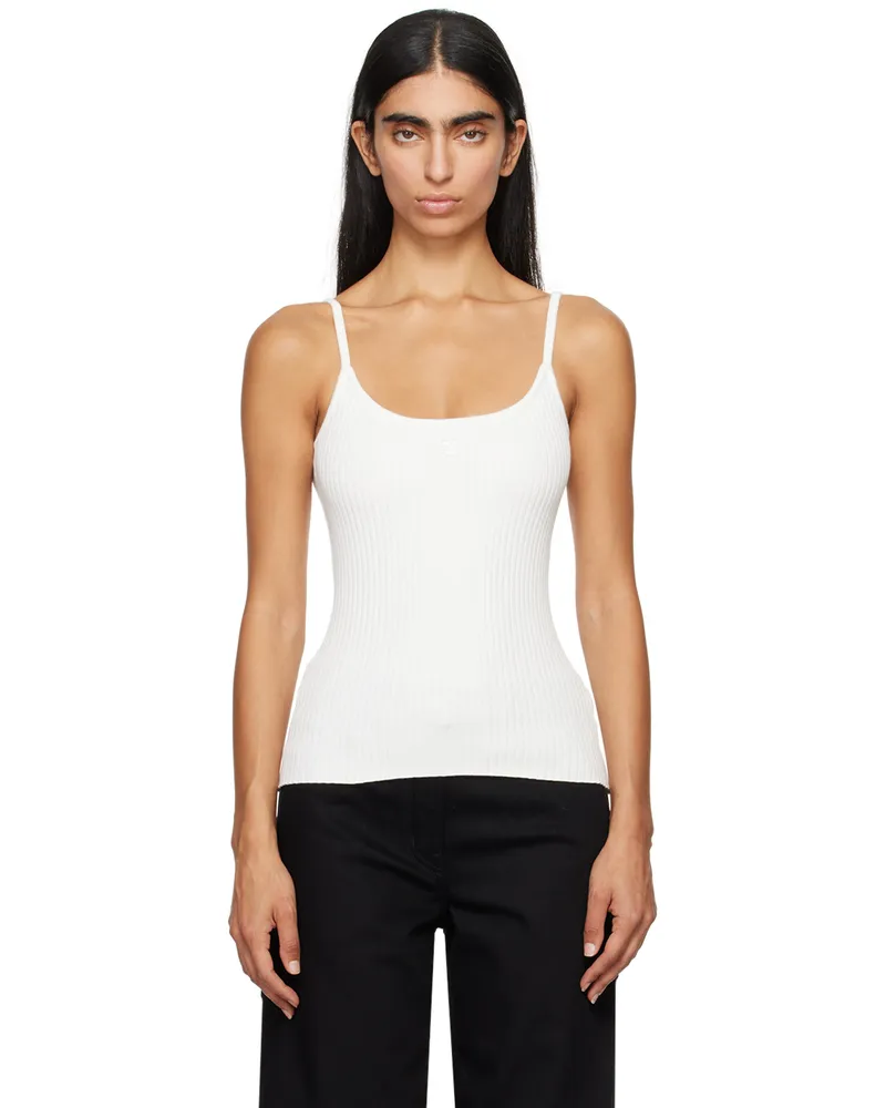 Courrèges White Rib Knit Tank Top 0001