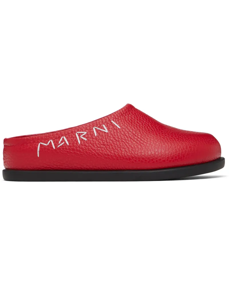 Marni Kids Red Fussbett Sabot Mules Red