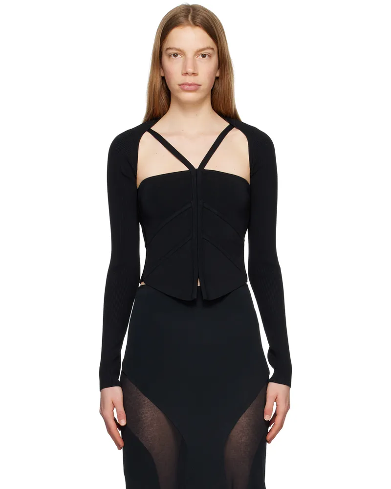 Dion Lee Black Modular Darting Tank Top Black