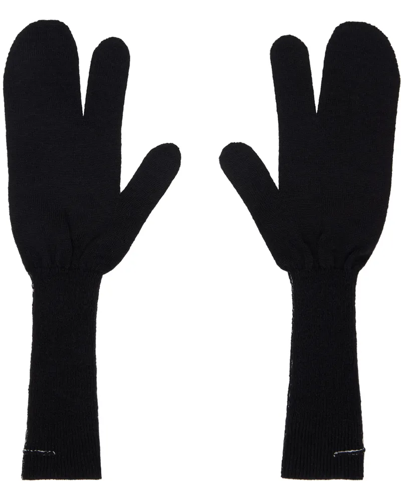 Maison Margiela Black Contrast Stitch Gloves 900