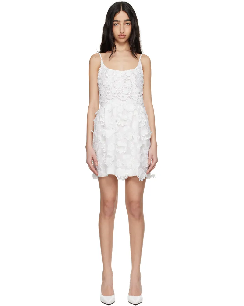 Anna Sui White 3-D Minidress White