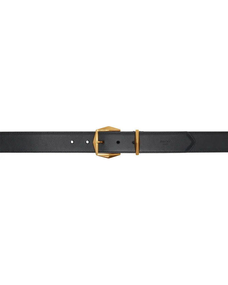Jimmy Choo Black Diamond Buckle Belt Black