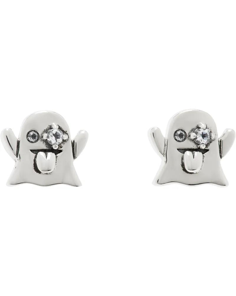 Stolen Girlfriends Club Silver Ghost Stud Earrings Silver