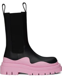 Bottega Veneta Black & Pink Tire Chelsea Boots Black-gl-gl