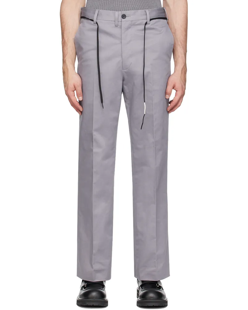 Marni Gray Straight-Leg Trousers 00n30