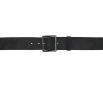Black Distressed Leather Belt