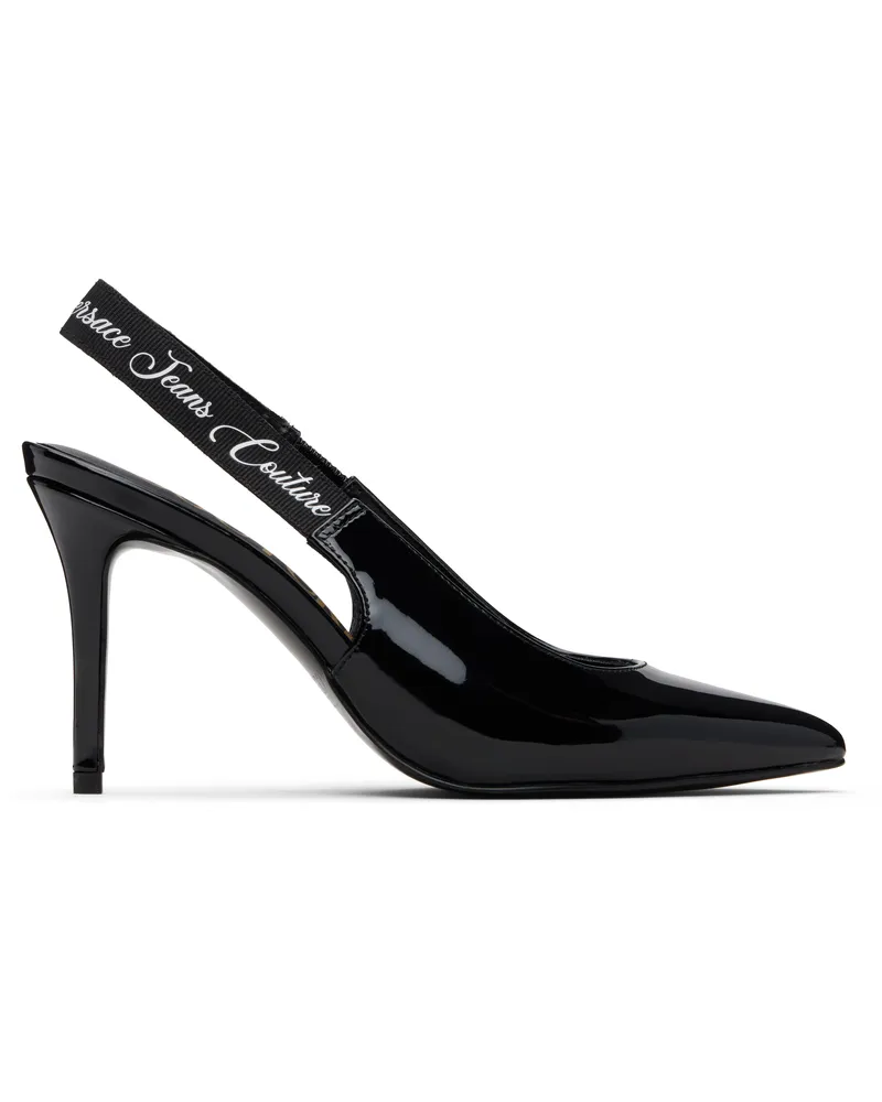 Versace Jeans Black Scarlett Slingback Mid Heels E899