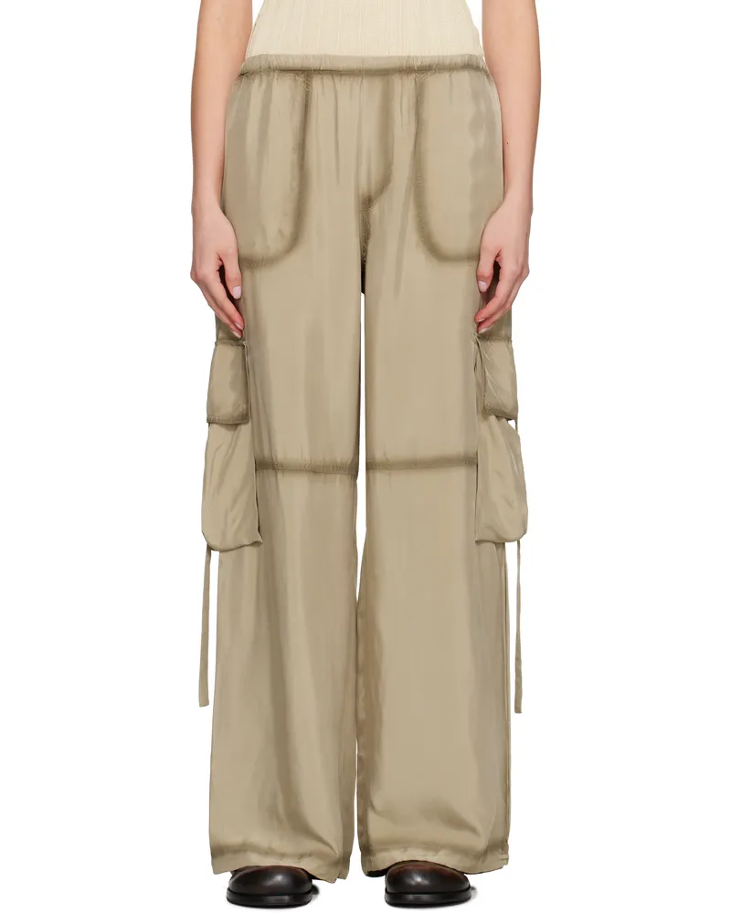 Acne Studios Taupe Satin Cargo Pants Z79