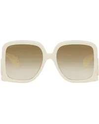 Gucci Off-White Oversized Square Side Bar Acetate Sunglasses Ivory