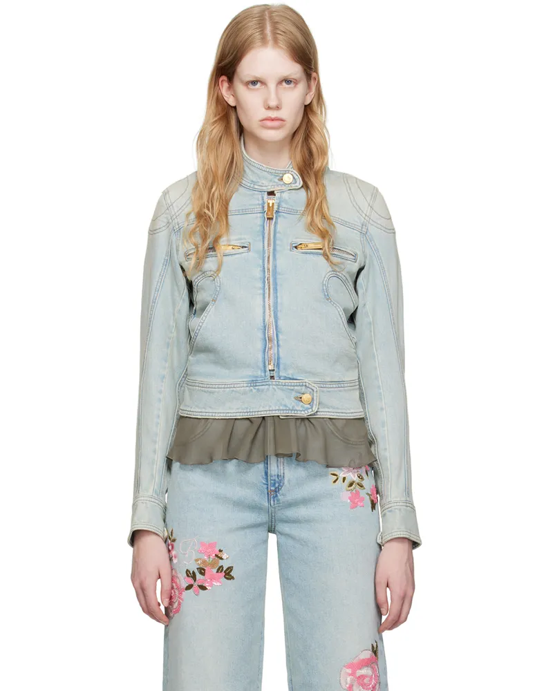 Blumarine Blue Faded Denim Jacket N0911
