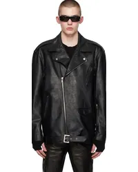 Rick Owens Black Jumbo Luke Stooges Leather Jacket Black