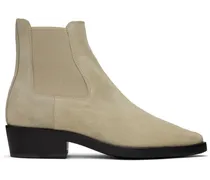 Beige Slip-On Boots