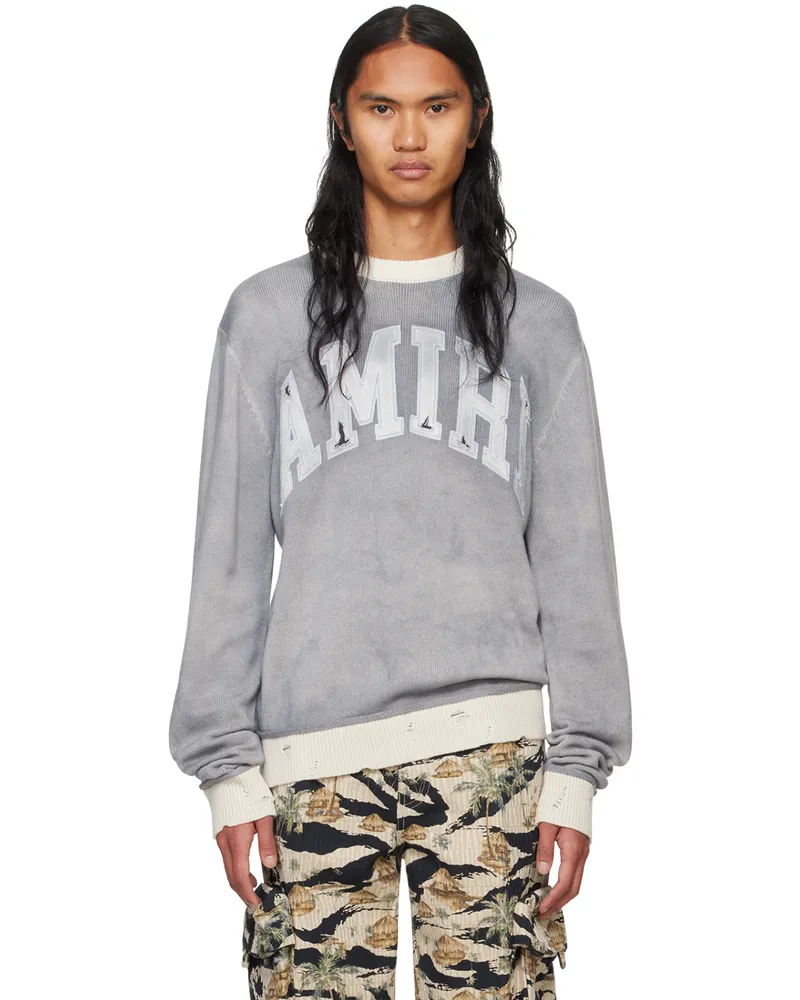 Amiri Gray 'Amiri' Vintage Cashmere Sweater Grey