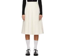 Off-White Double Pleated Midi Skirt