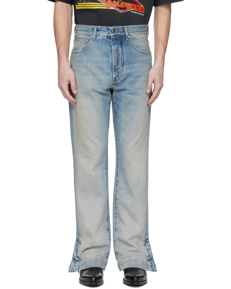 Amiri Blue Straight Flare Jeans Antique