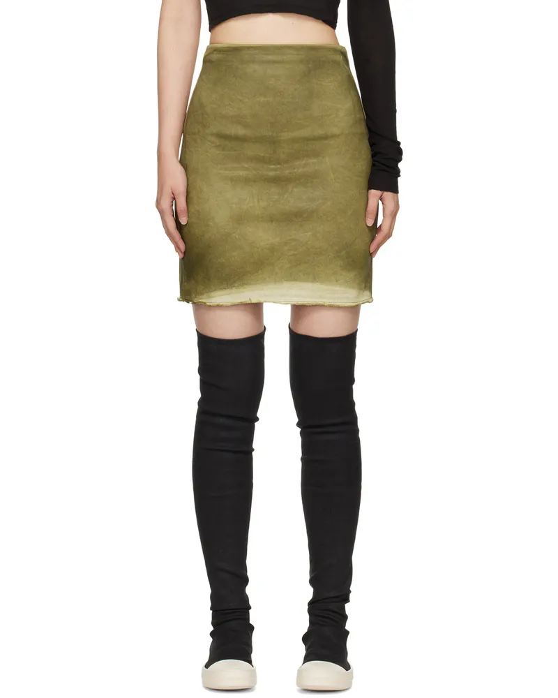 DRKSHDW by Rick Owens Green Porterville Dirt Denim Miniskirt 85
