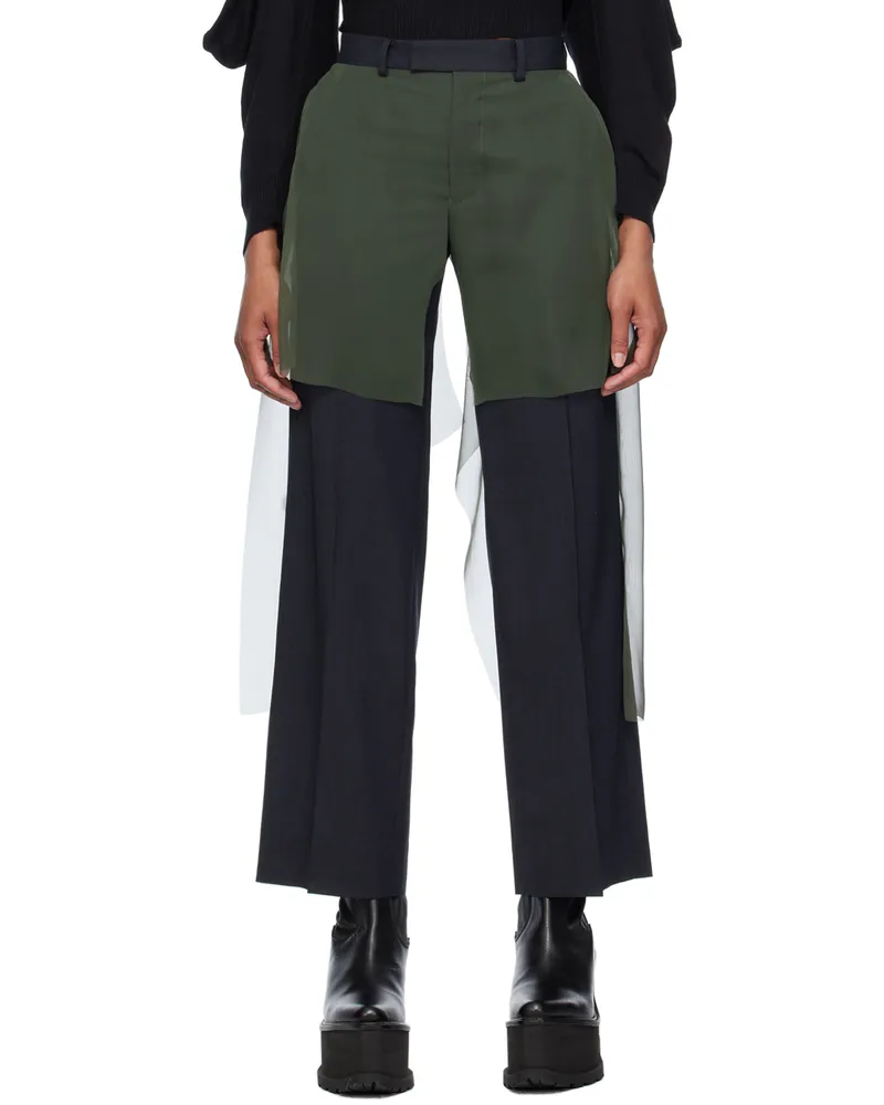 Undercover Gray Layered Trousers Charcoal