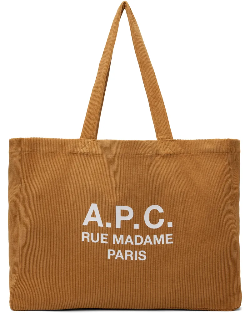 A.P.C. Tan Diane 'Rue Madame' Shopping Tote Caf