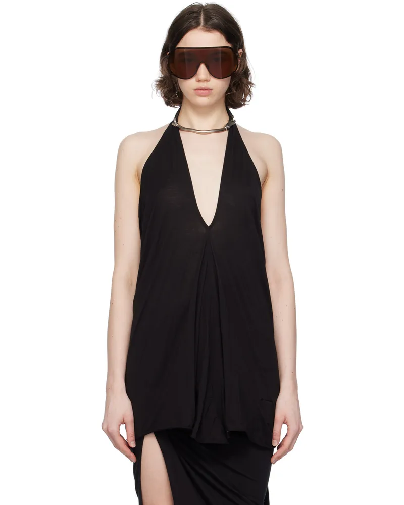 DRKSHDW by Rick Owens Black Halter T Tank Top 09