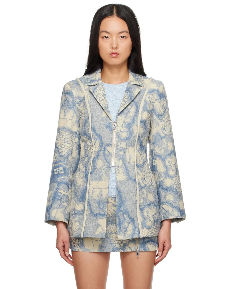 Ganni Blue Fitted Blazer 695