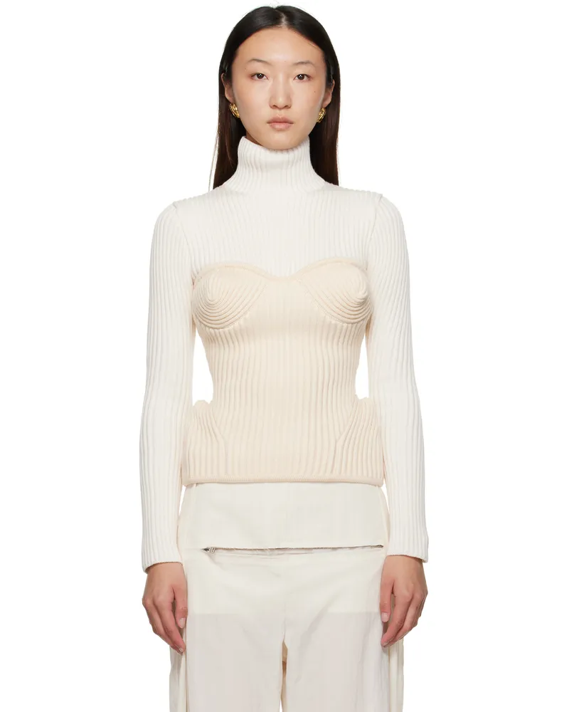 Jean Paul Gaultier White & Off-White Corset Turtleneck 0103