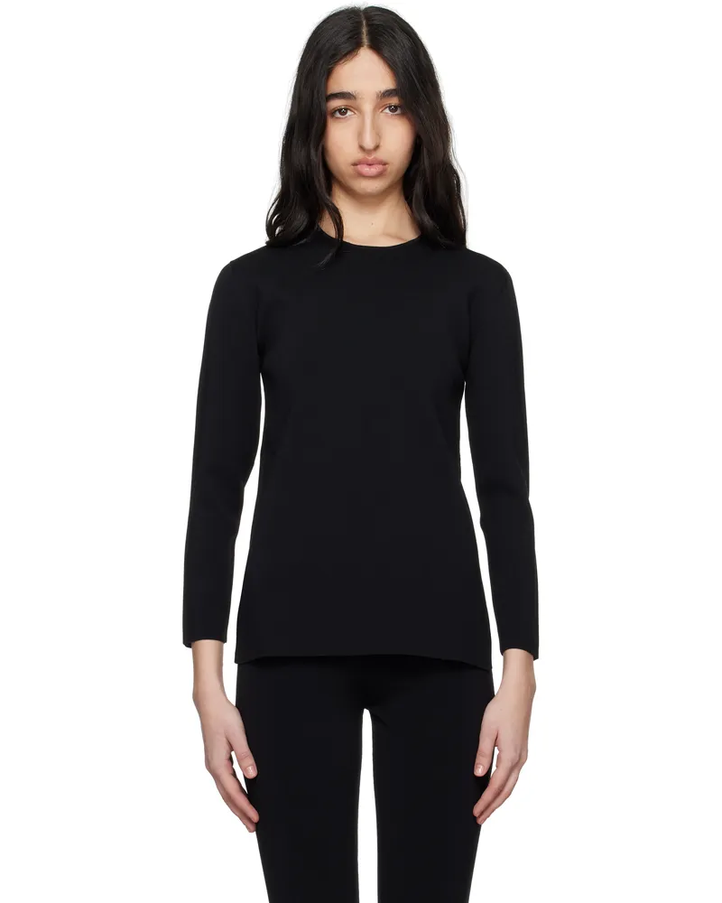 Totême Black Compact Knit Top Black