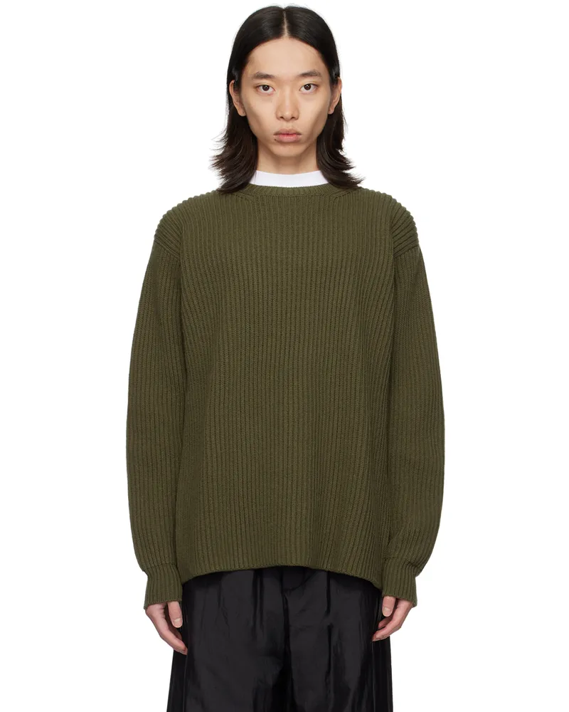Jil Sander Khaki Ribbed Sweater 312