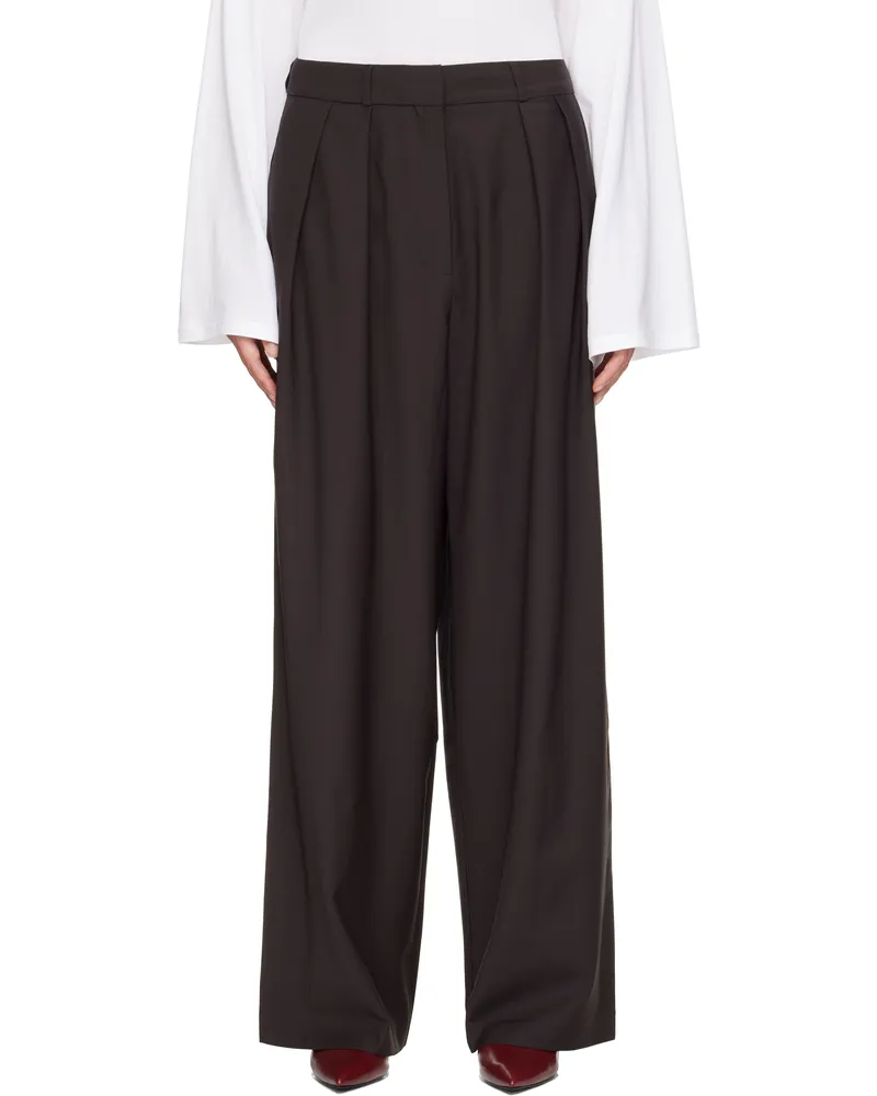 FRANKIE Shop Brown Ripley Pleated Trousers Brown