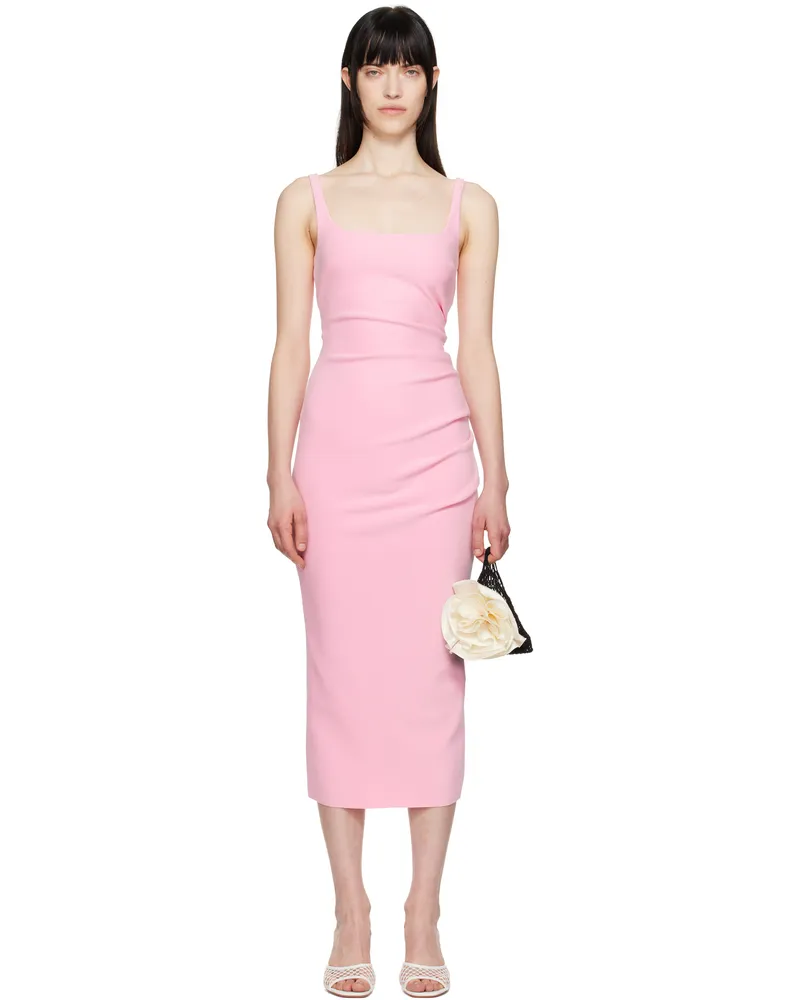 bec & bridge Pink Karina Tuck Midi Dress Orchid