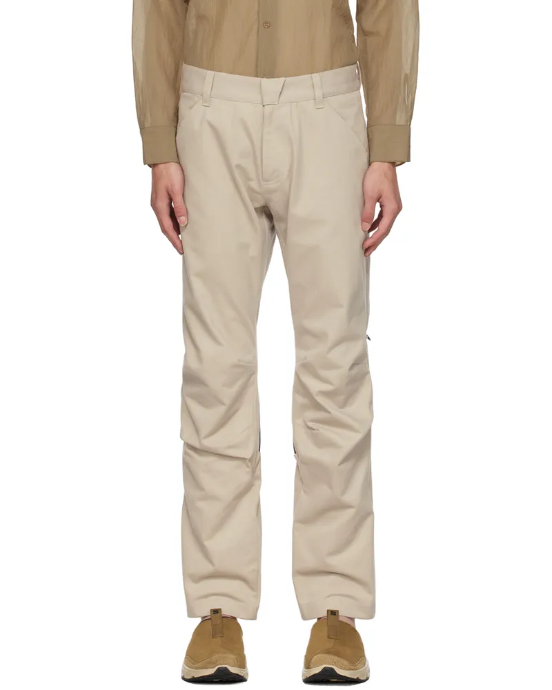 Olly Shinder Beige Zip Trousers Stone