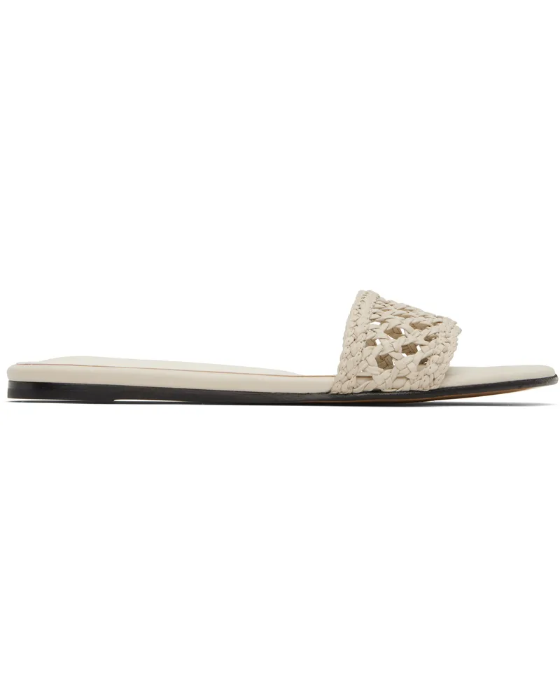 Le Monde Béryl Beige Woven Pool Slides Ecru