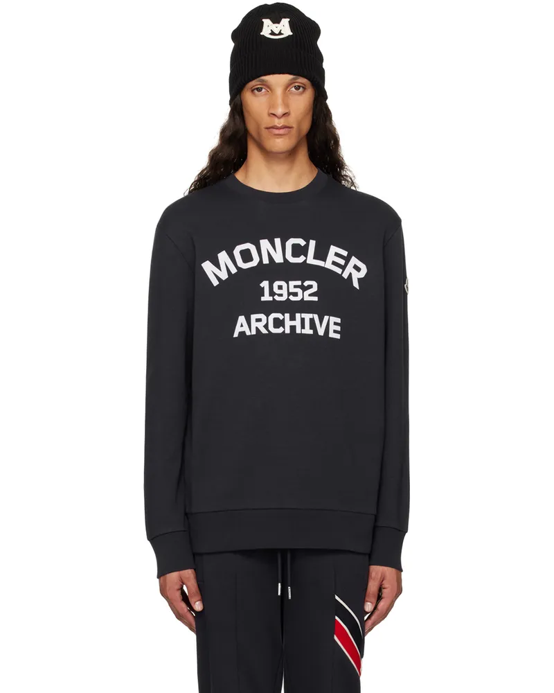 Moncler Navy Felted-Logo Sweatshirt 778