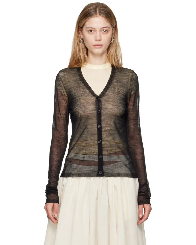 Acne Studios Black Lightweight Cardigan 900