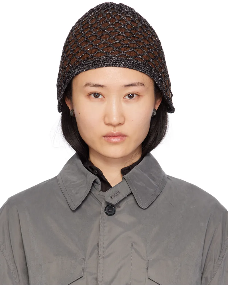 Maison Margiela Black Handmade Lurex Beanie 002f