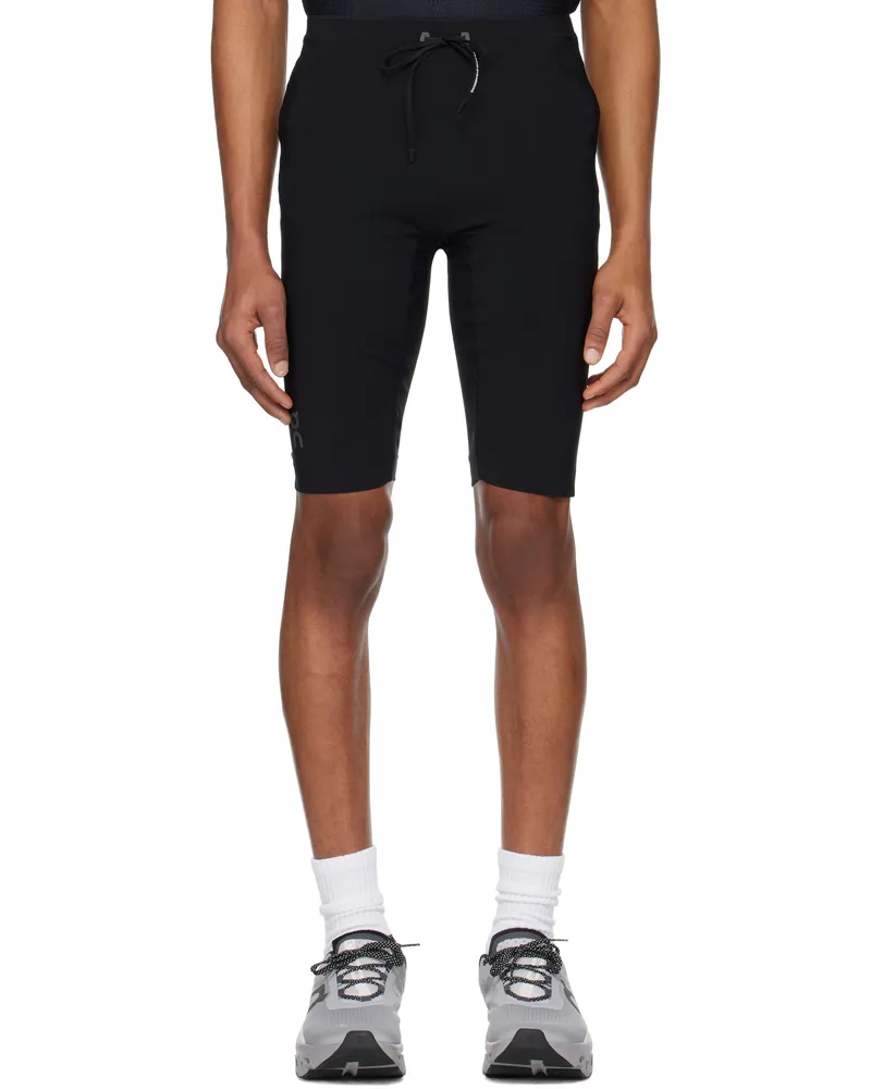 ON Black Race Tights Half Shorts Black