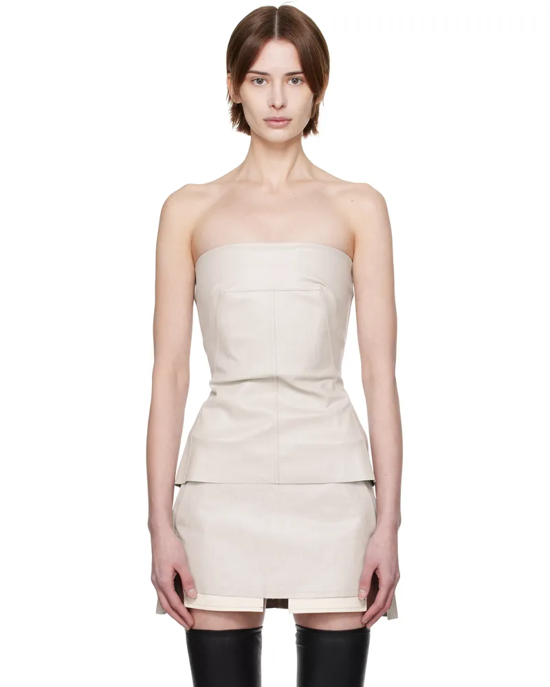 Rick Owens Off-White Hollywood Bustier Denim Top 41