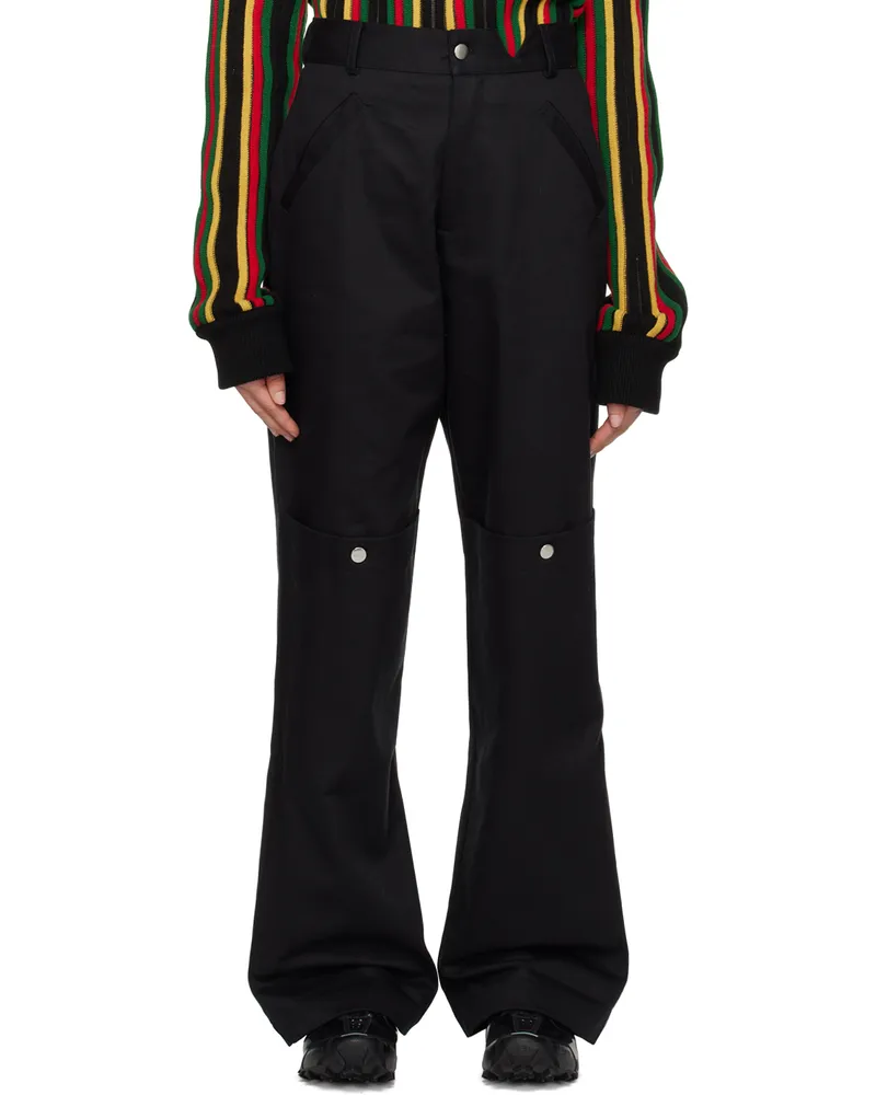 Spencer Badu Black Paneled Cargo Pants Black
