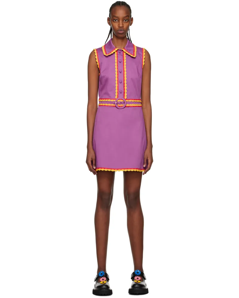 Moschino Purple Belted Minidress A1235